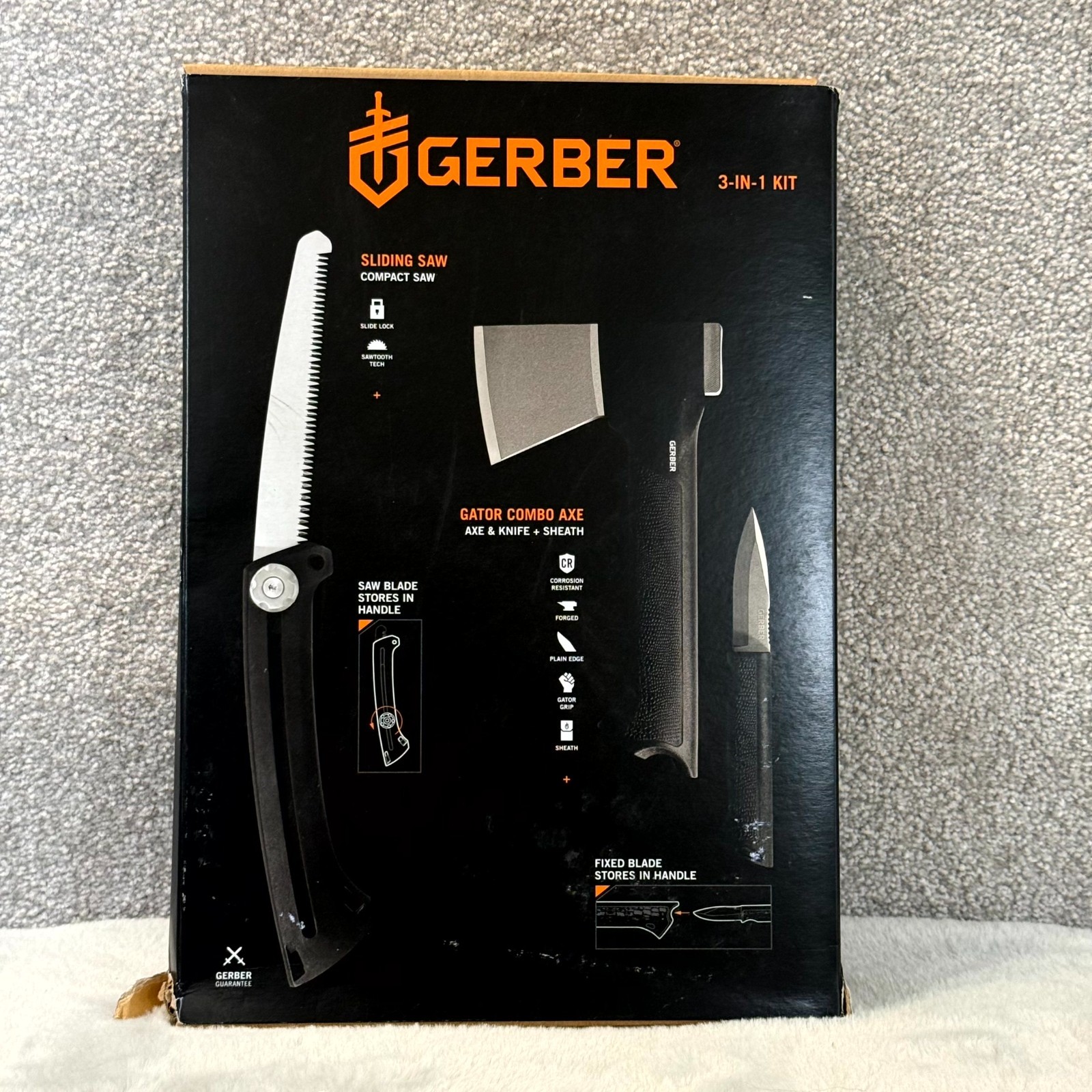 Gerber Gear 3-in-1 Axe Knife and Saw Combo Set Outdoor Hunting & Survival Tool