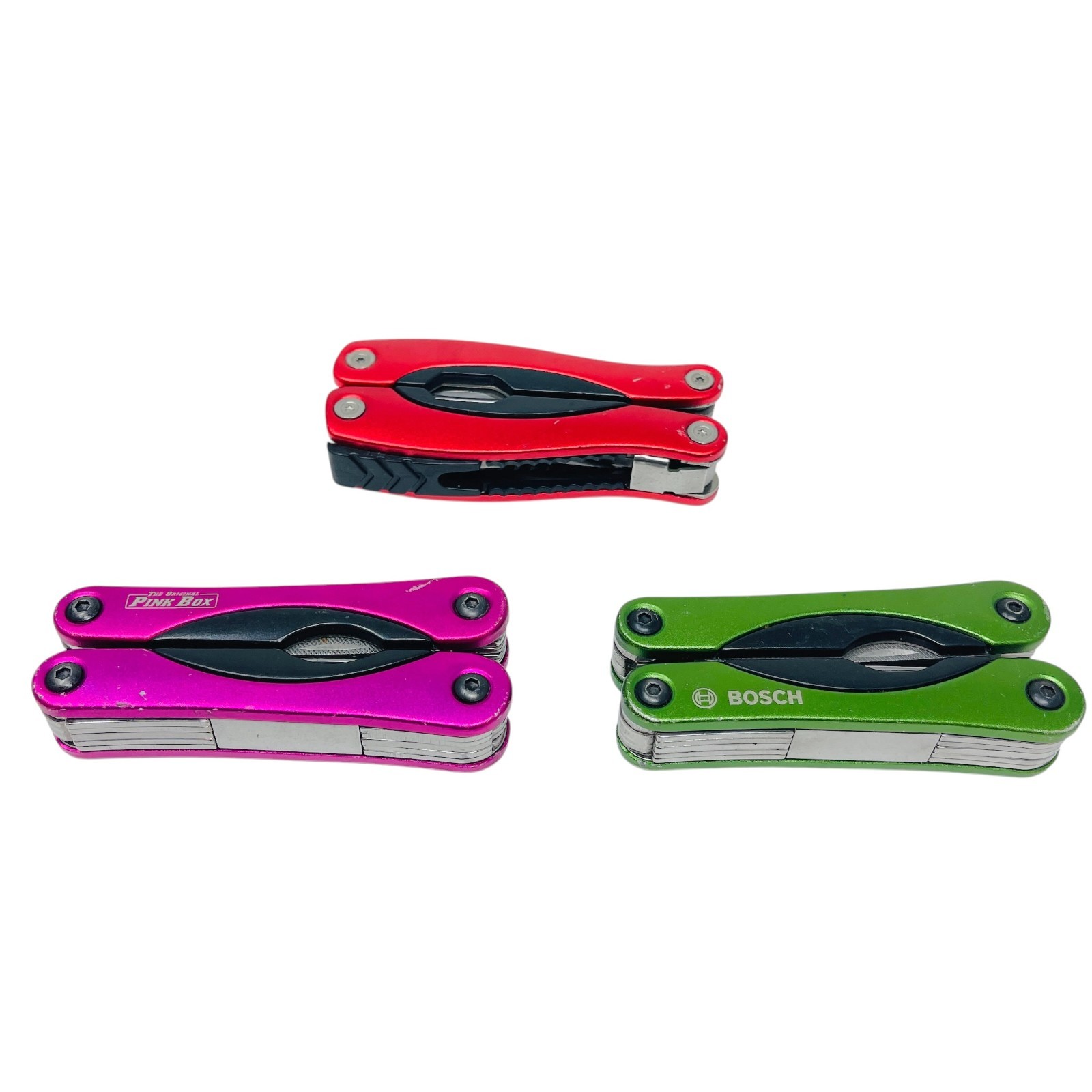 BOSCH & Pink Box and Unbranded MultiTool Professional Folding Pliers Set, 3 Pcs
