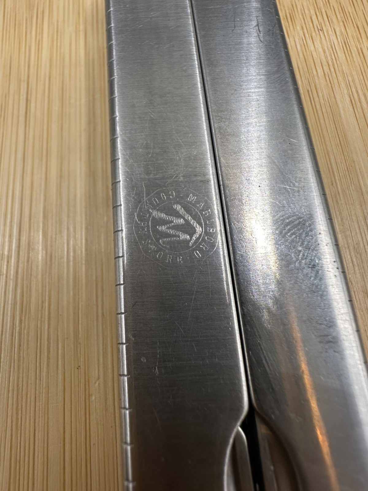 Vintage Leatherman PST Silver Multitool with Marlboro County Store Branding USED