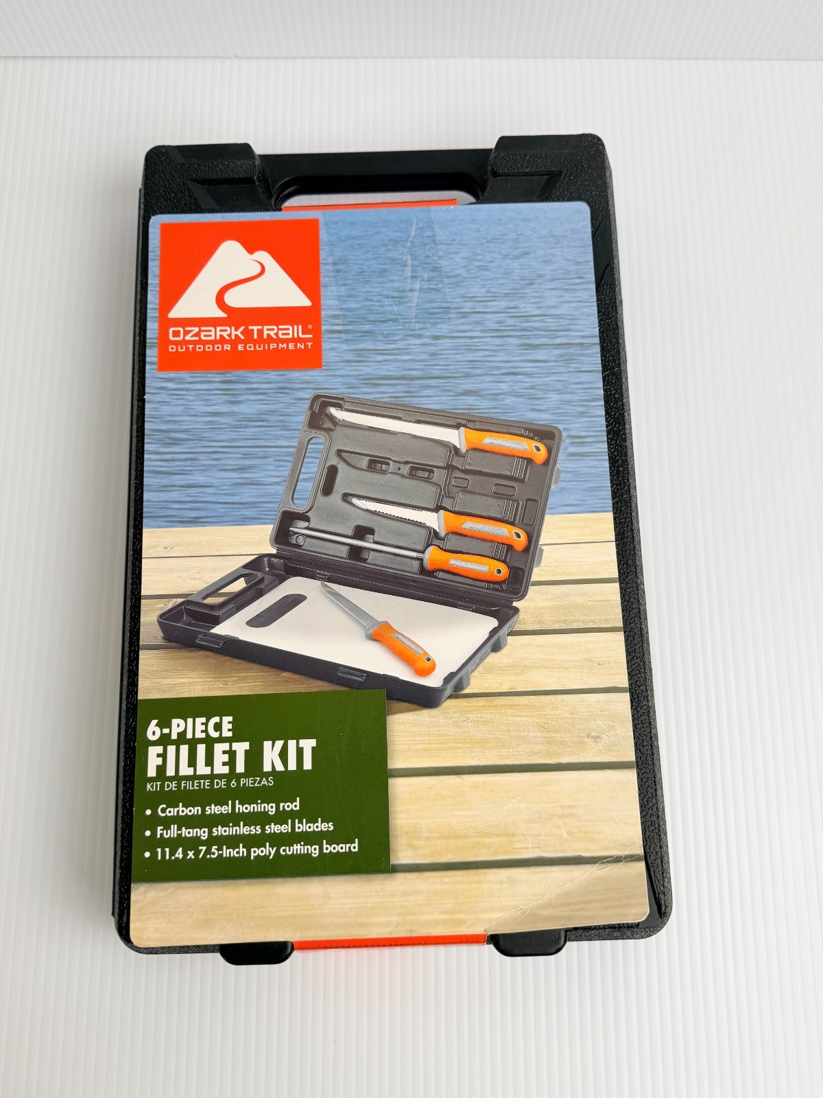 Ozark Trail 6 Piece Fillet Knife Kit Cutting Board Carry Case Set