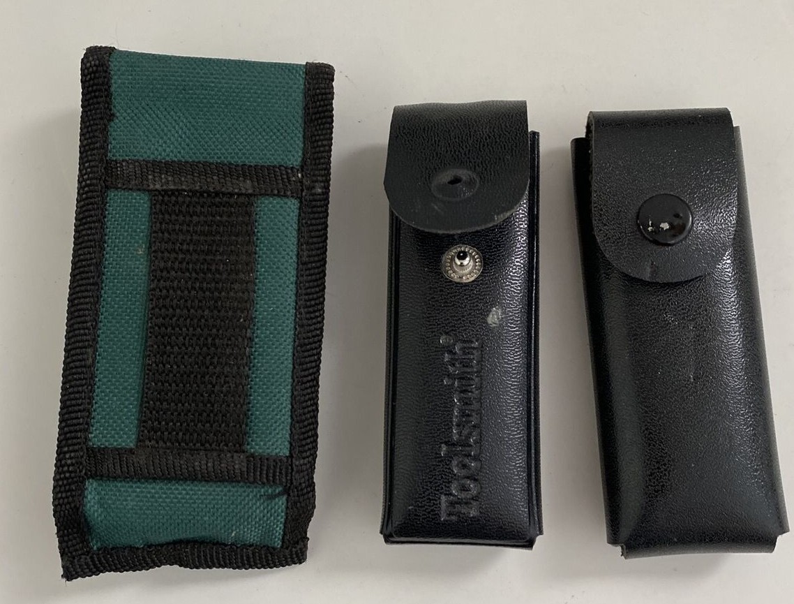 Lot 3 Multi Tools W/ Cases Pliers Cutters Saw, Scissors