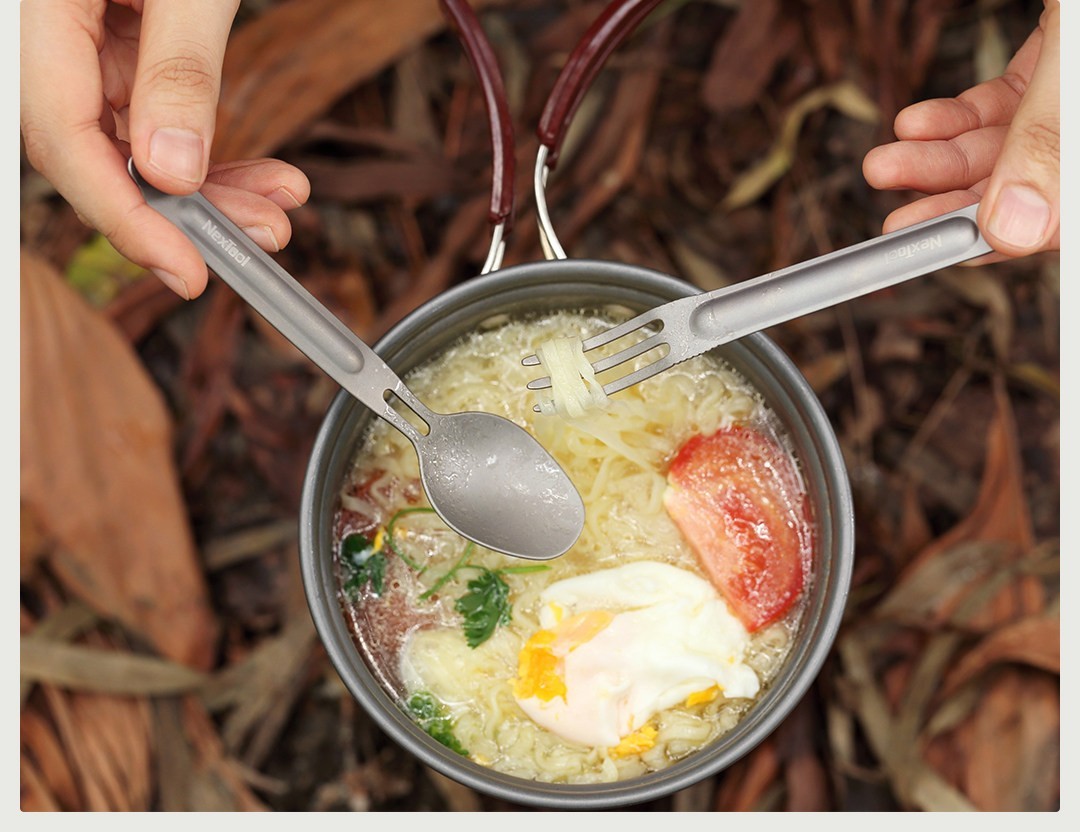 Stainless Steel Camping Spork Set Fork Spoon Outdoor Picnic Travel Utensils