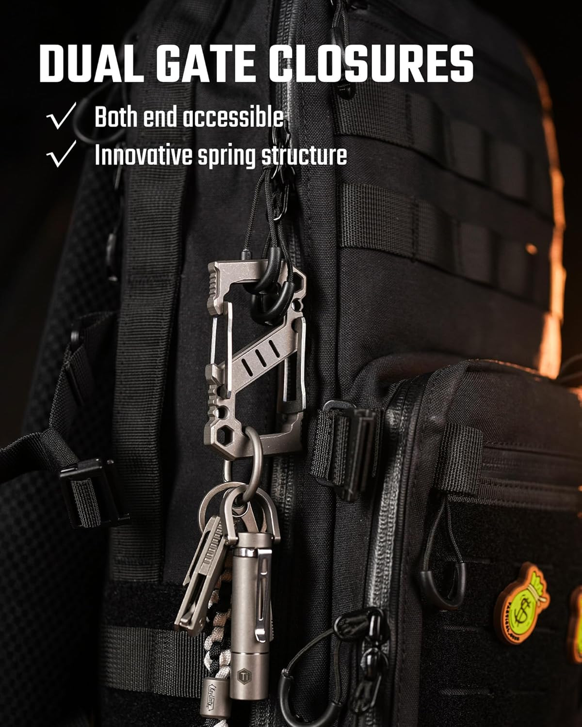Titanium 3-in-1 Carabiner Multitool: Bottle Opener & Screwdriver Included