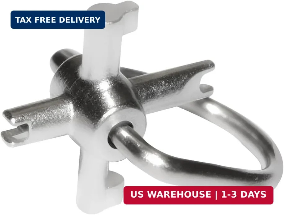 HVAC Tools, Locking Cap Key for Refrigerant Safety Caps, Universal Triple Use Mu