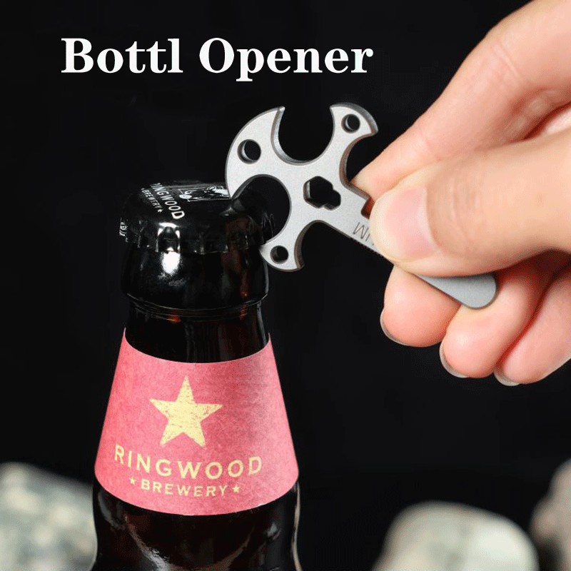 Outdoor Mini Titanium Pendant Necklace Pocket Multi Tools EDC Card Keychain
