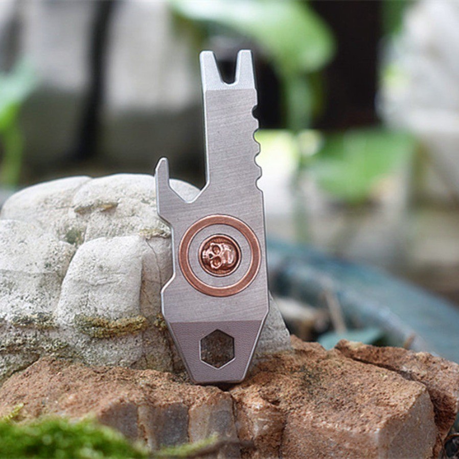 D2 Alloy Steel Copper Inlaid Heat Treated High Hardness EDC Crowbar Multi Tool