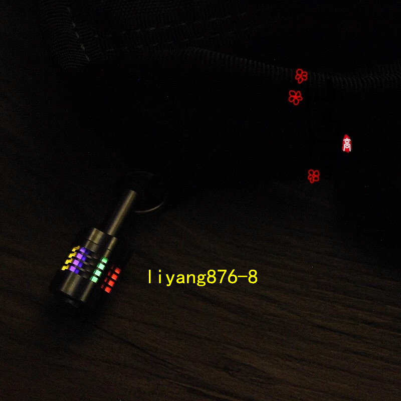 Titanium EDC Parachute Cord Pendant Knife Bead Key Luminous Pendant Outdoor
