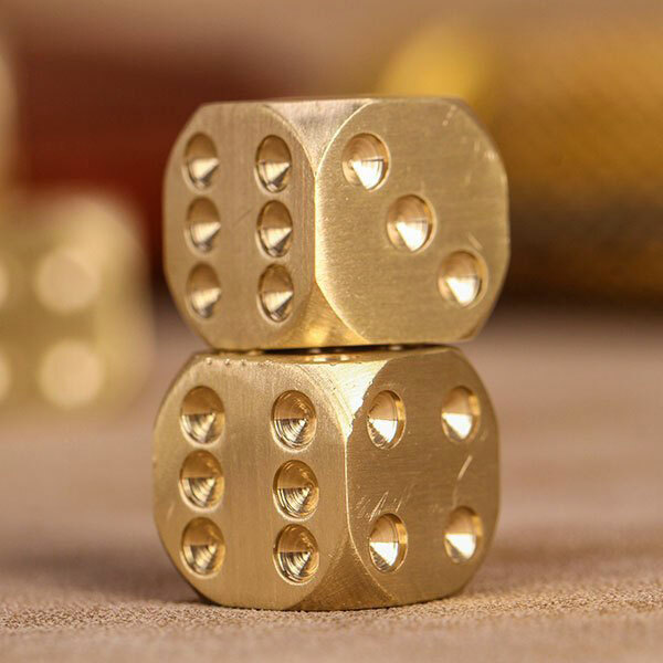 5pcs Solid Brass Polyhedral Dice Club Board Game Party Supplies Necessary EDC