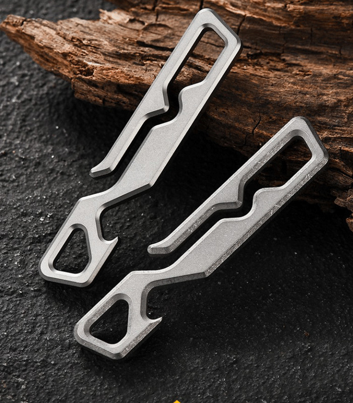 Titanium Belt Loop Keychain Clip Key Holder Belt Clip Carabiner w/ Bottle Opener