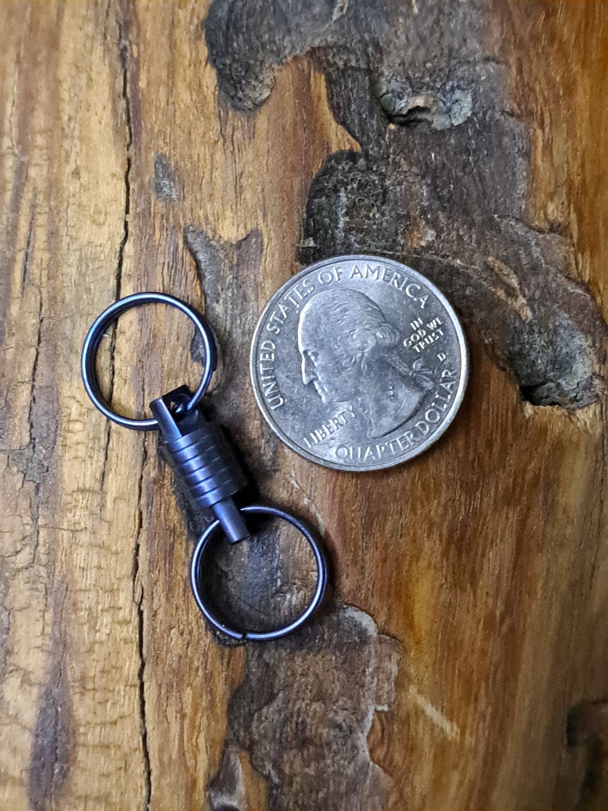 Pro Mini Series Anodized Titanium Swivel With 15mm Titanium Keyrings