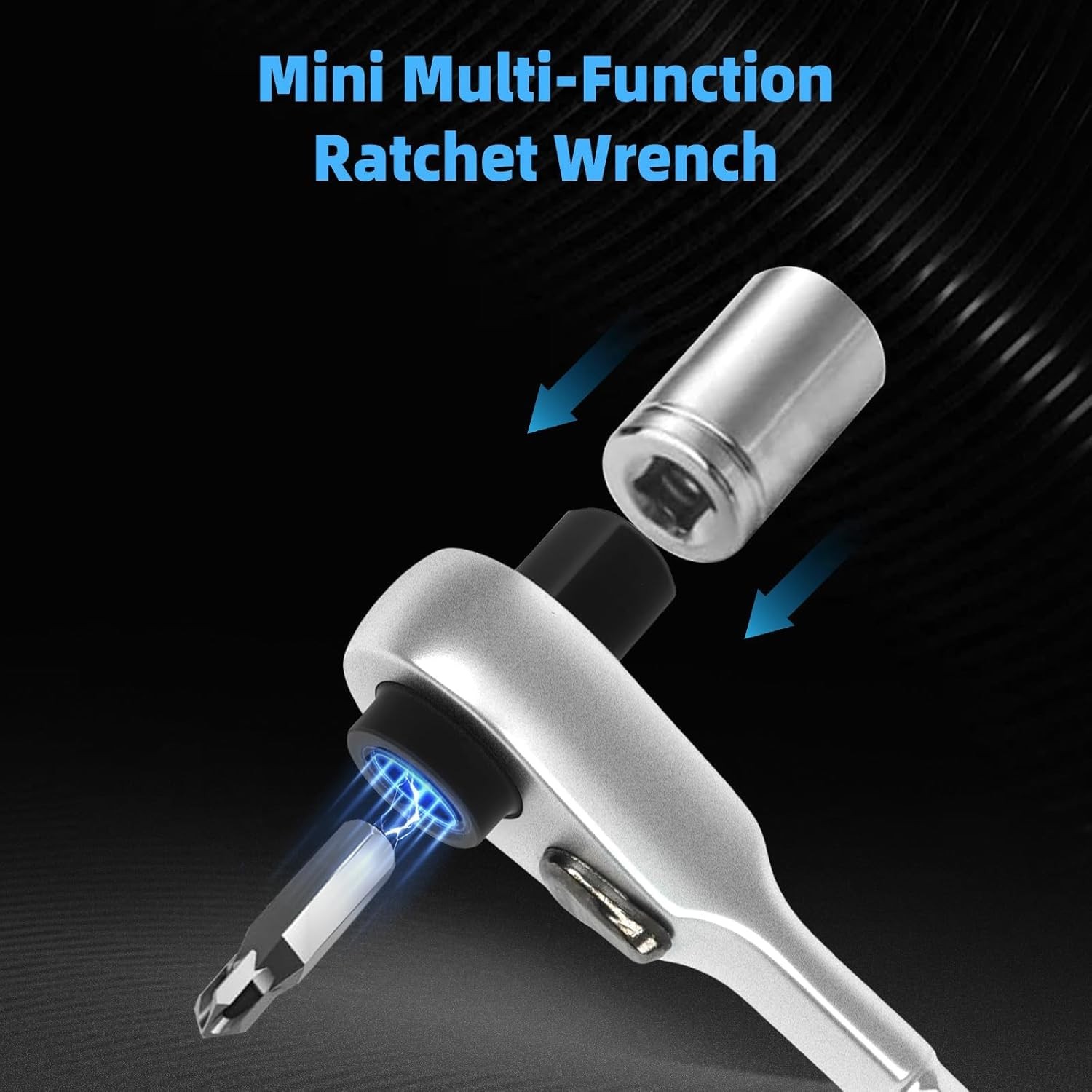 2-in-1 Mini Ratchet Wrench for Leatherman 1/4″ Hex Bit Driver & Square Drive Ada
