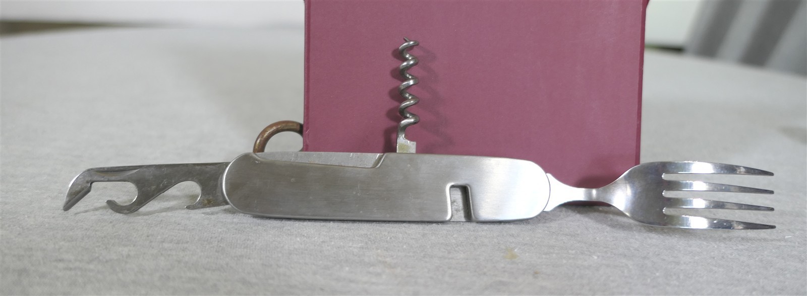 Winchester Steel Camping Utensil 5-in-1 Pocket Knife Fork Spoon Corkscrew Opener