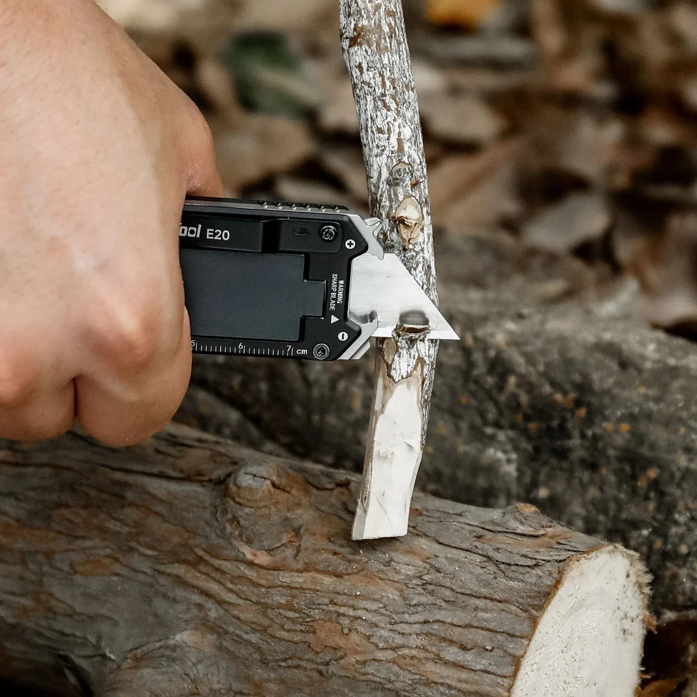 NexTool Explorer E20 Multi Tool w/Replaceable SK5 Blade Black Aluminum Handles