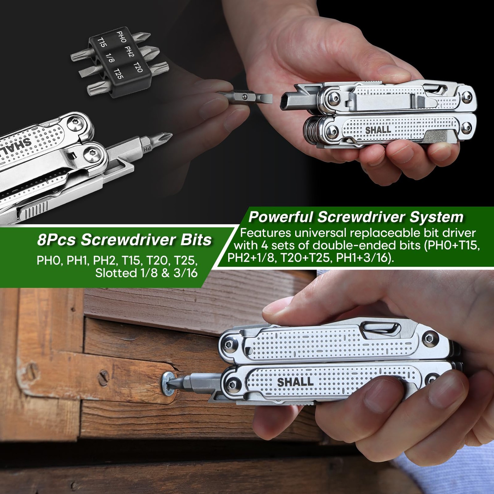 Multi Tool, 18-in-1 Multitool Pliers, Stainless Steel Multi-tool Pocket Knife…