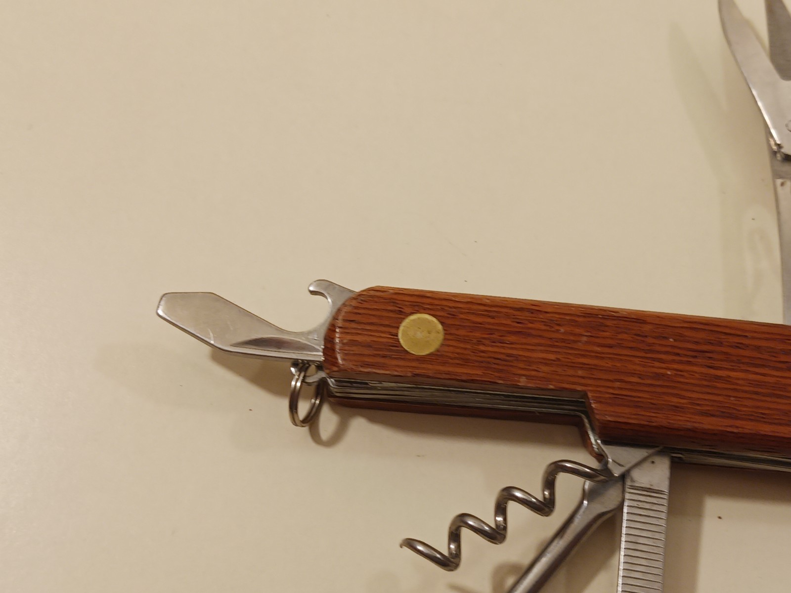 7 Function Wood Brown Handle Multi-Tool Folding Knife Pliers Scissors Camp China