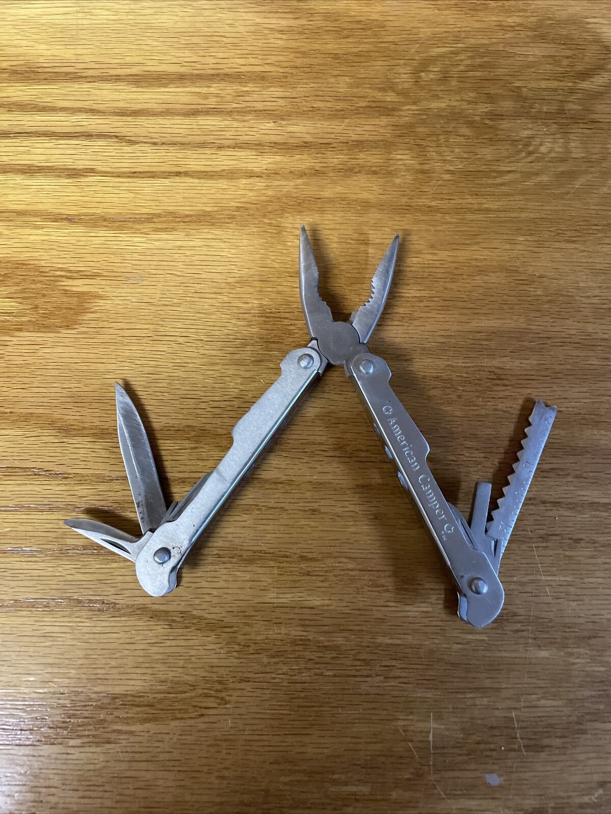 AMERICAN CAMPER BRAND STAINLESS STEEL MULTI TOOL PLIERS KNIFE SCREW DRIVER COMBO