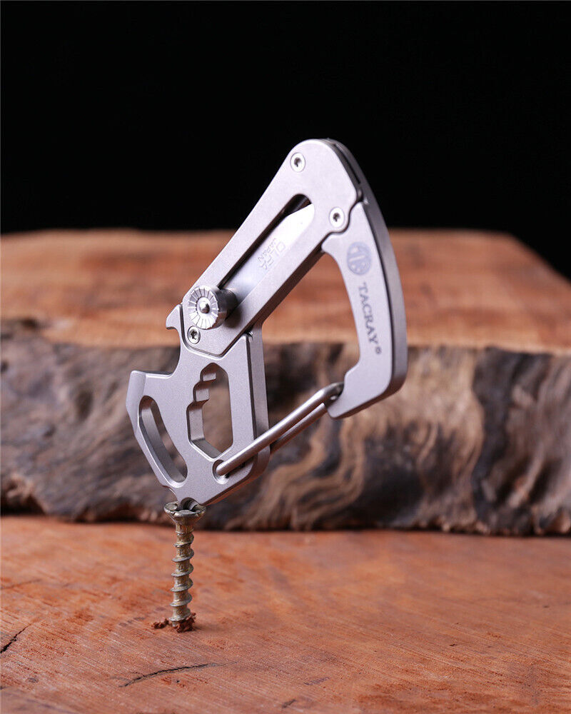 Titanium Alloy Keychain EDC Multifunction Tool Wrench Screwdriver Bottle Opener