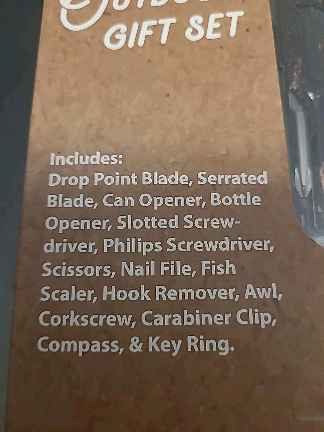 Peak & Pine 15 Tools In 1 Outdoor Gift Set Knife Keyring Compass New-Sealed