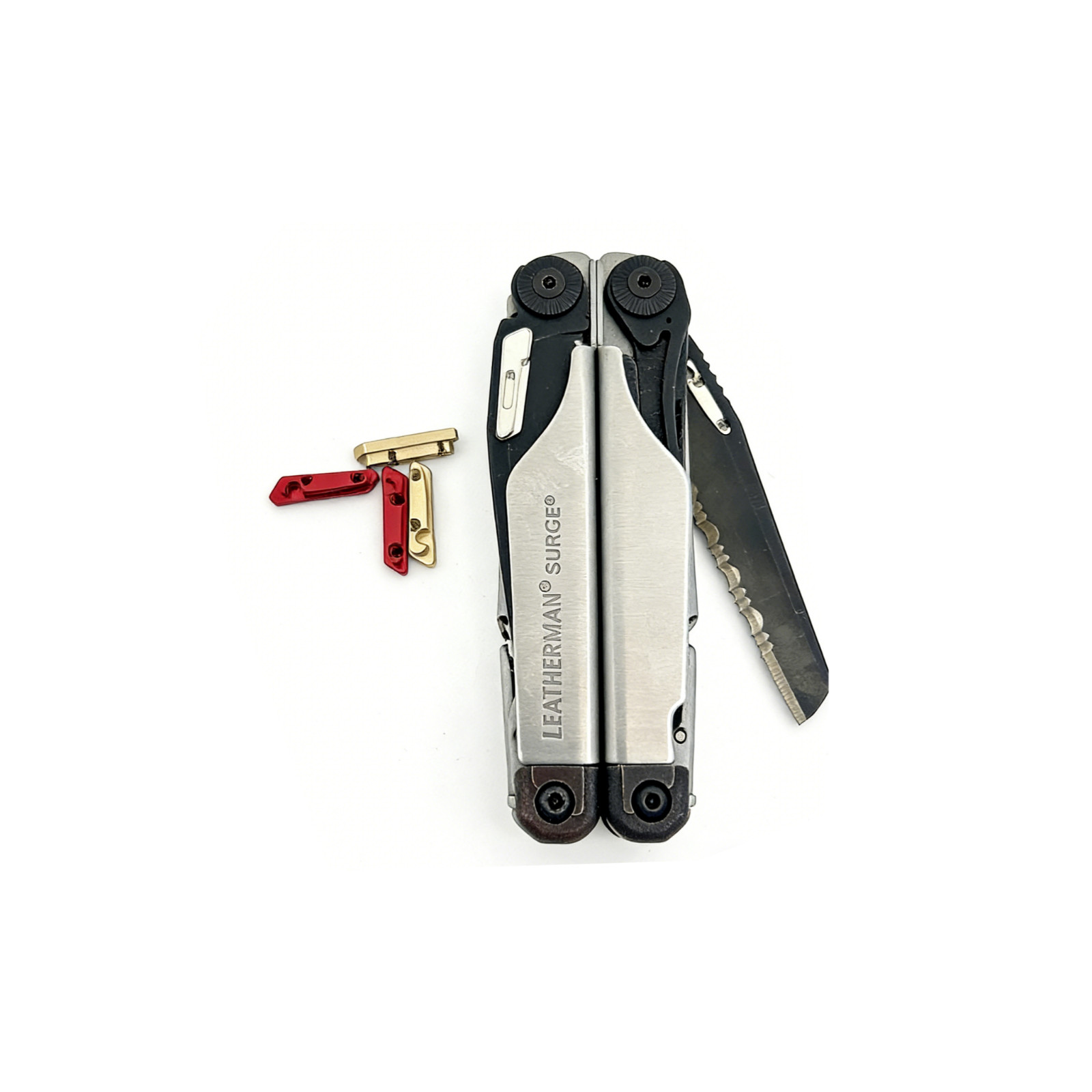 Leatherman SURGE Thumb Stud with Slot – 7075 Aluminum (Red/Silver) or Brass