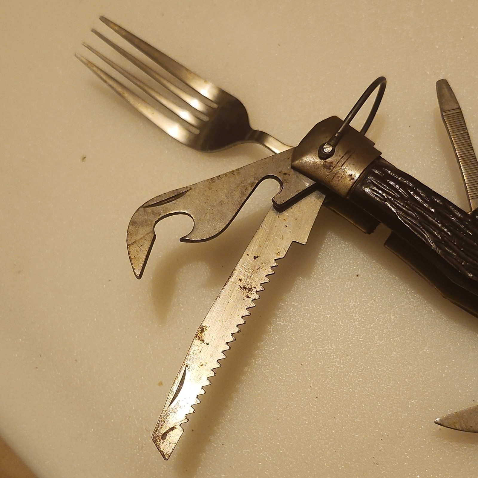 Folding Camping Multi-Tool 11-in-1 Stainless Knife 2.25in Blade Black/Silver