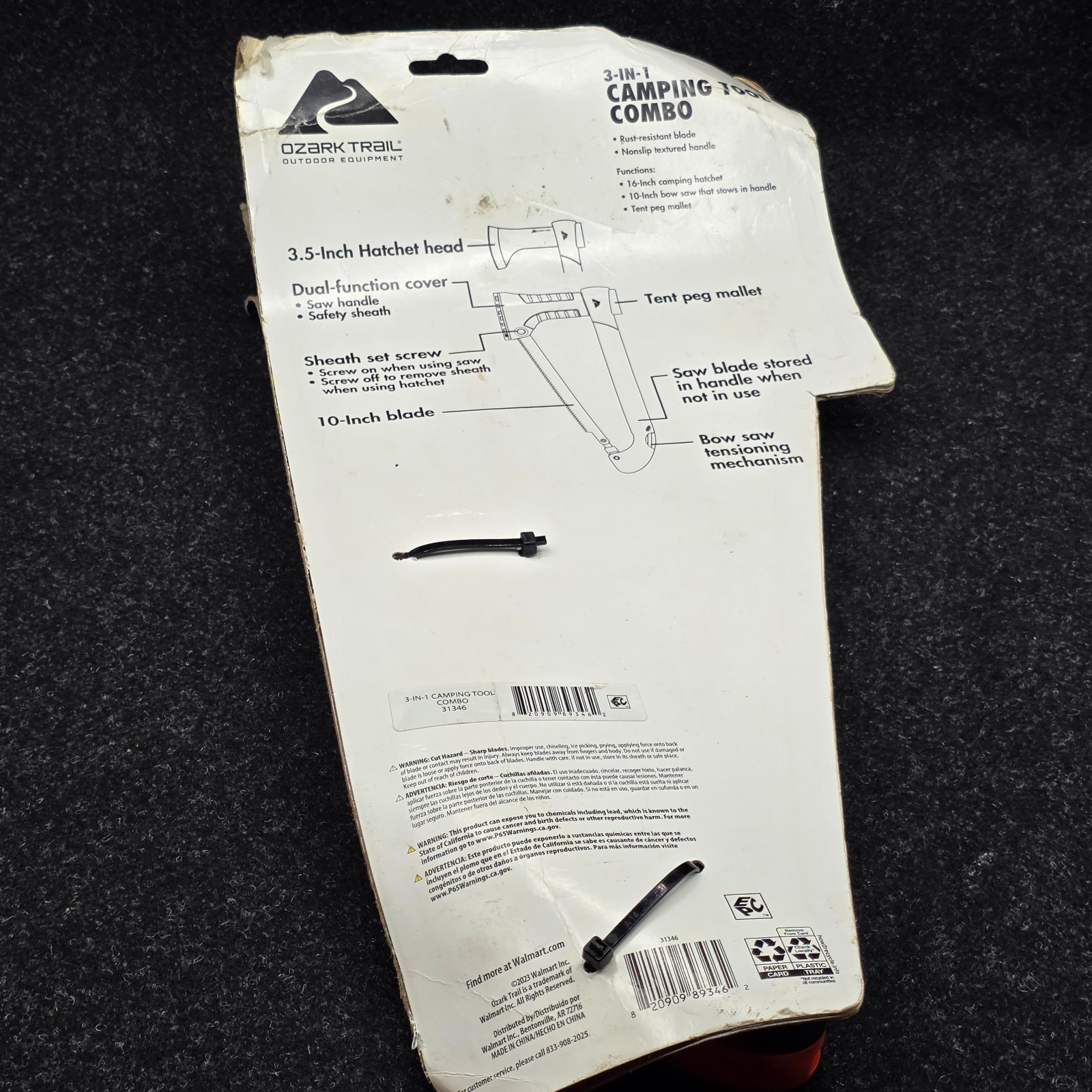 OZARK TRAIL 3 IN 1 CAMPING TOOL COMBO NEW