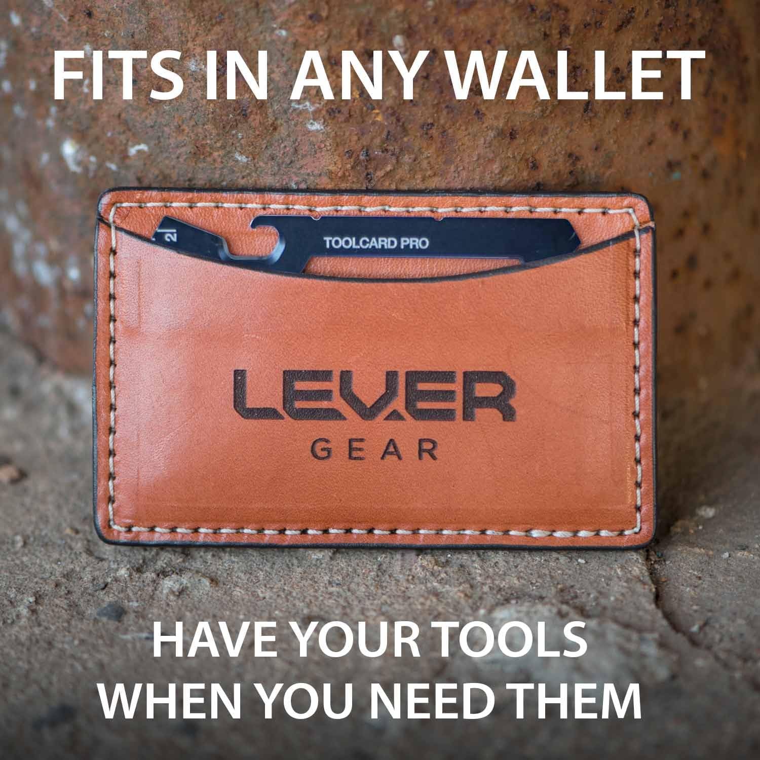 Lever Gear Toolcard Pro – 40 in 1 Credit Card Multitool. Slim, Single, Black