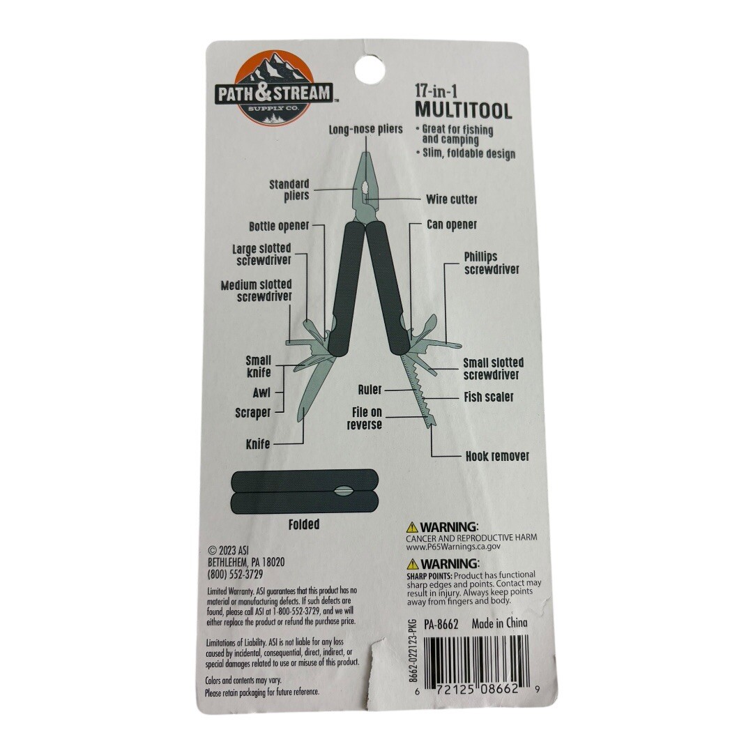 Multi Tool 17 In 1 Multi Tool Plier With Fishing Camping Slim Foldable NEW