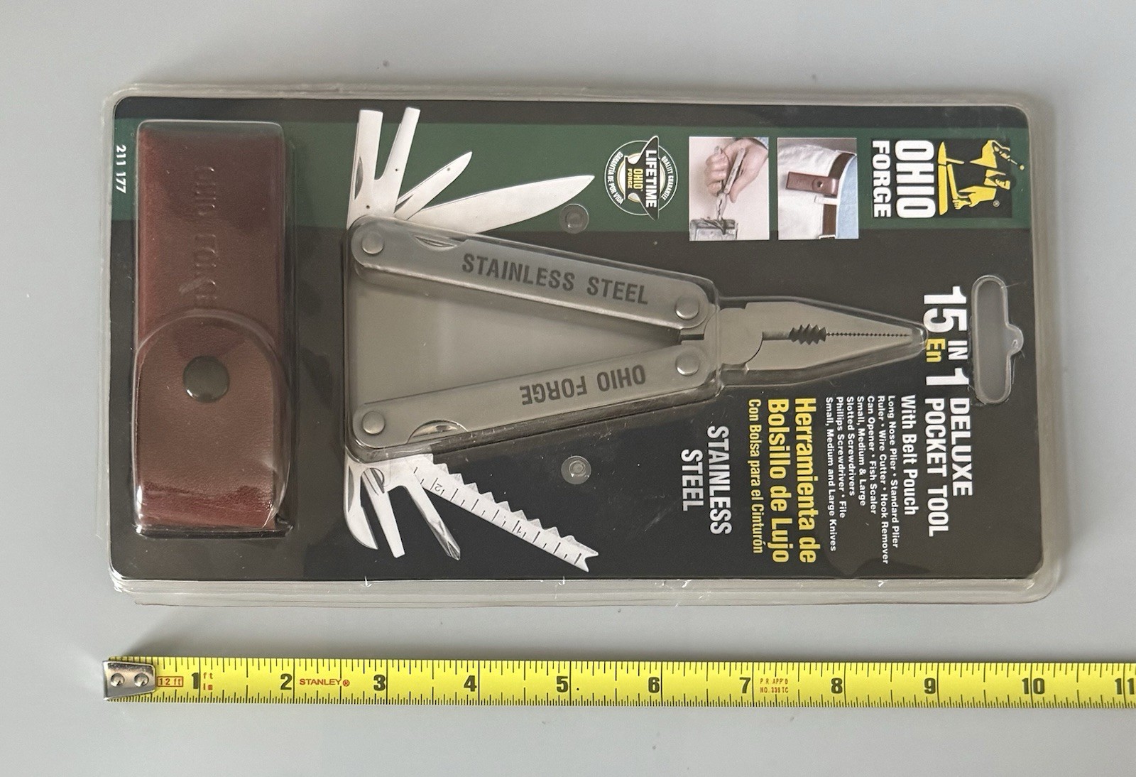 Ohio Forge 15-In-1 Deluxe Pocket Multi-Tool w/ Belt Pouch — New Factory Sealed