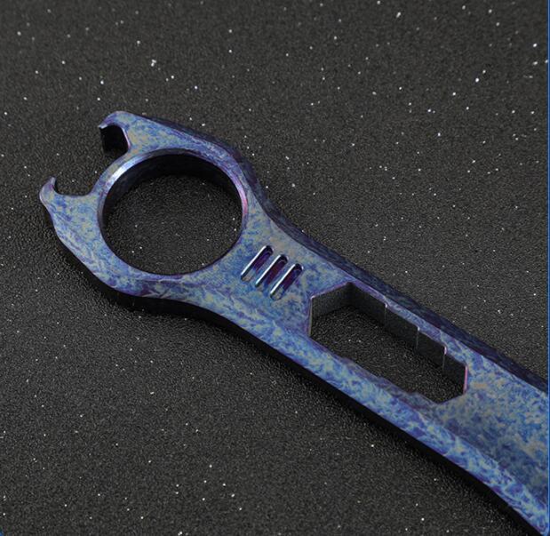 Titanium Pocket Pry Bar Crowbar Outdoor EDC Multi Tools Bottle Opener Wrench
