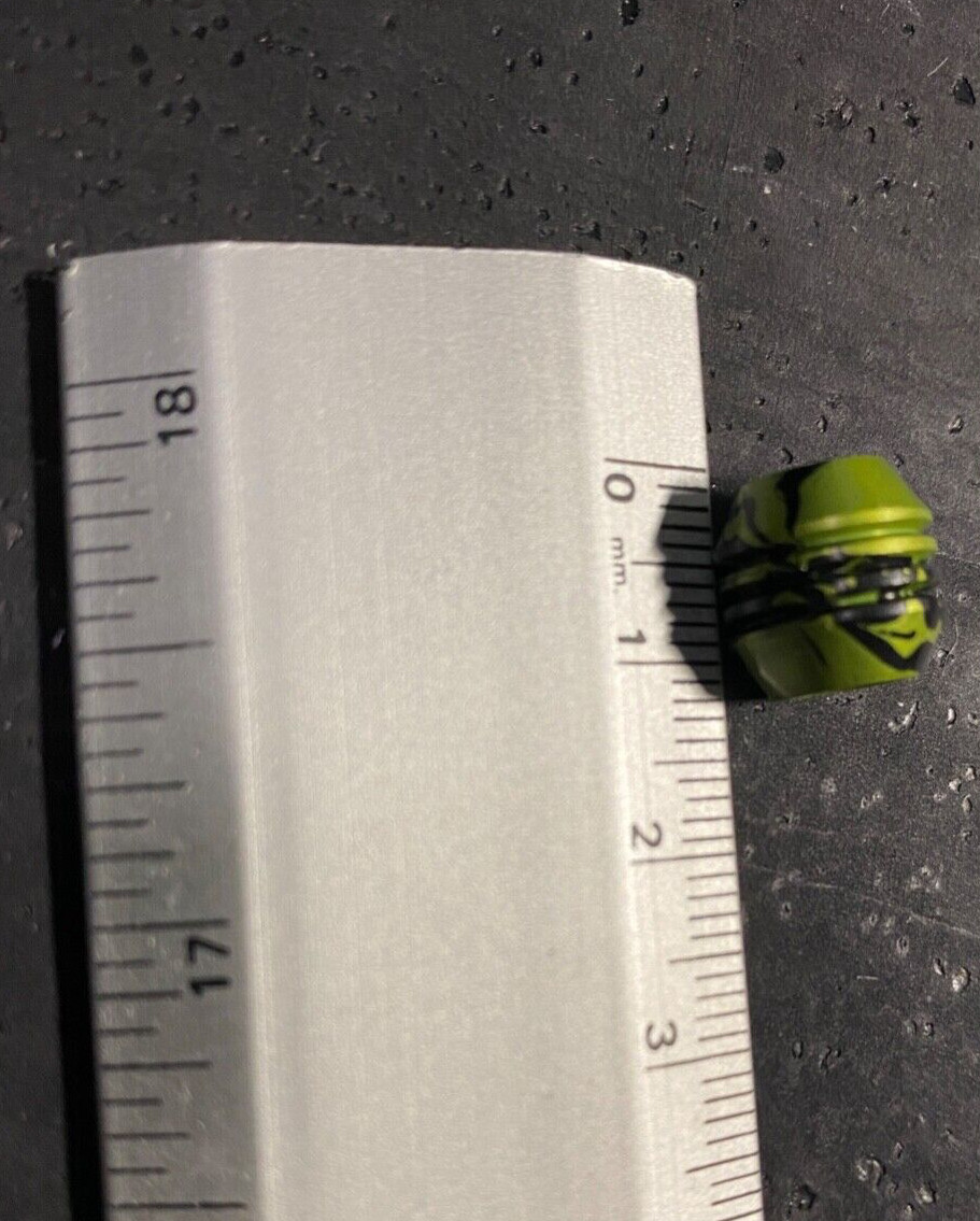Paracord Knife EDC Tool Beads Aluminum Alloy Green w/ Black Blood Splatter Mini