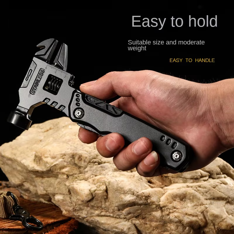 Multifunctional Pliers Stainless Steel Claw Hammer Tool with Nylon Sheath for Ou