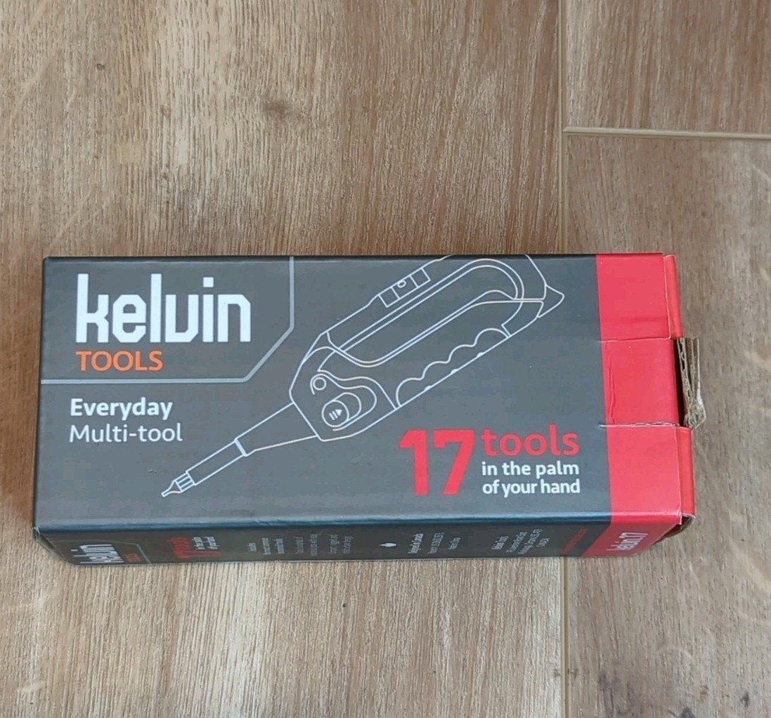 NIB Kelvin Everyday Multi-Tool 17 Tools In 1 Flashlight Screwdriver Hammer Red
