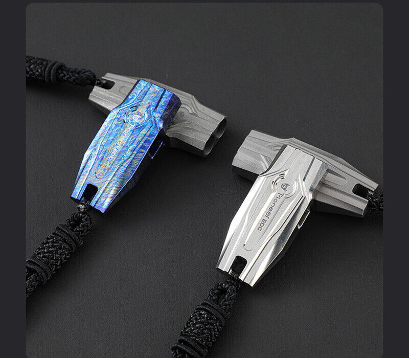 Titanium Alloy Double Tube Whistle 120DB Outdoor Survival EDC SOS High Frequency