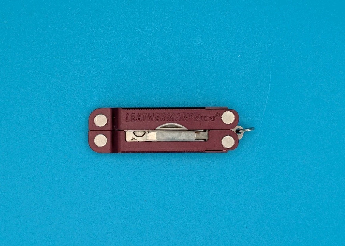 Leatherman Micra Multi-Tool, Knife, Scissors, Key Ring, Maroon Red!