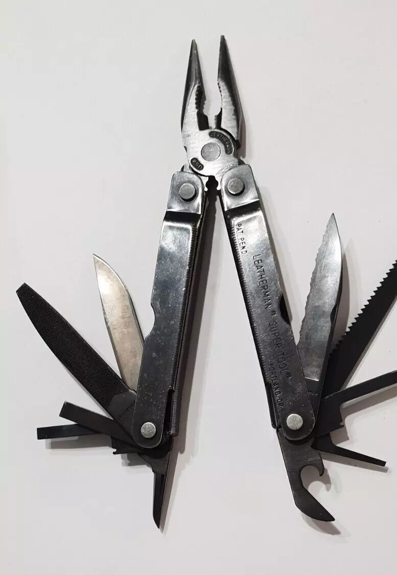 🔥 Leatherman Super Tool BO 1997 Retired Multi Tool Black Pat Pend Very Rare