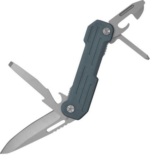 Camillus Block Multi Tool Slate Pocket Knife 420 Steel Blade Blue G10 Handle