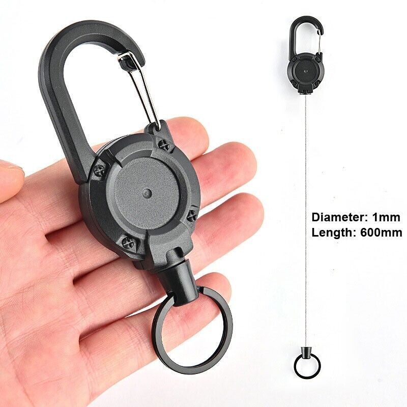 Outdoor High Rebound Telescopic Key Chain Ring Buckle Anti-theft Steel EDC Tool