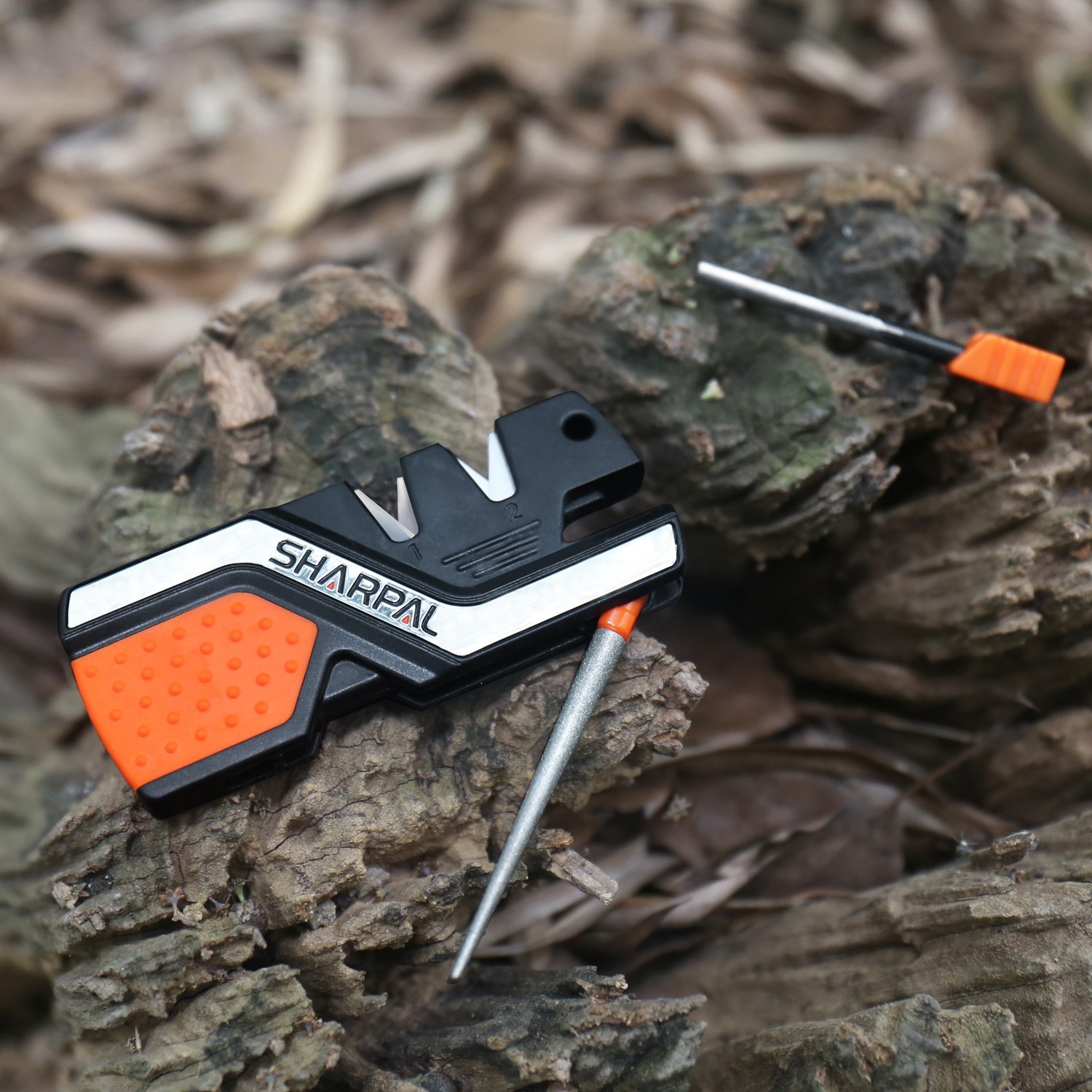 SHARPAL 6-In-1 Pocket Knife Sharpener&Survival Tool, with Fire Starter, Whistle