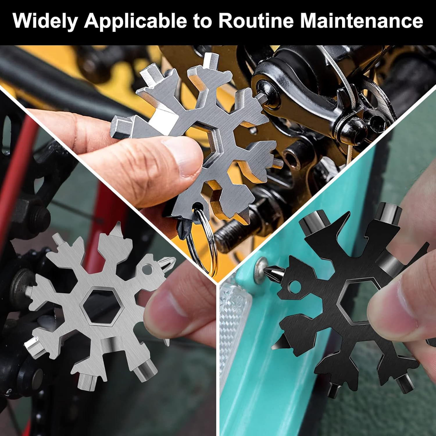 18-In-1 Snowflake Multitool, 12 Packs Stainless Steel Snowflake Wrench/Bottle Op