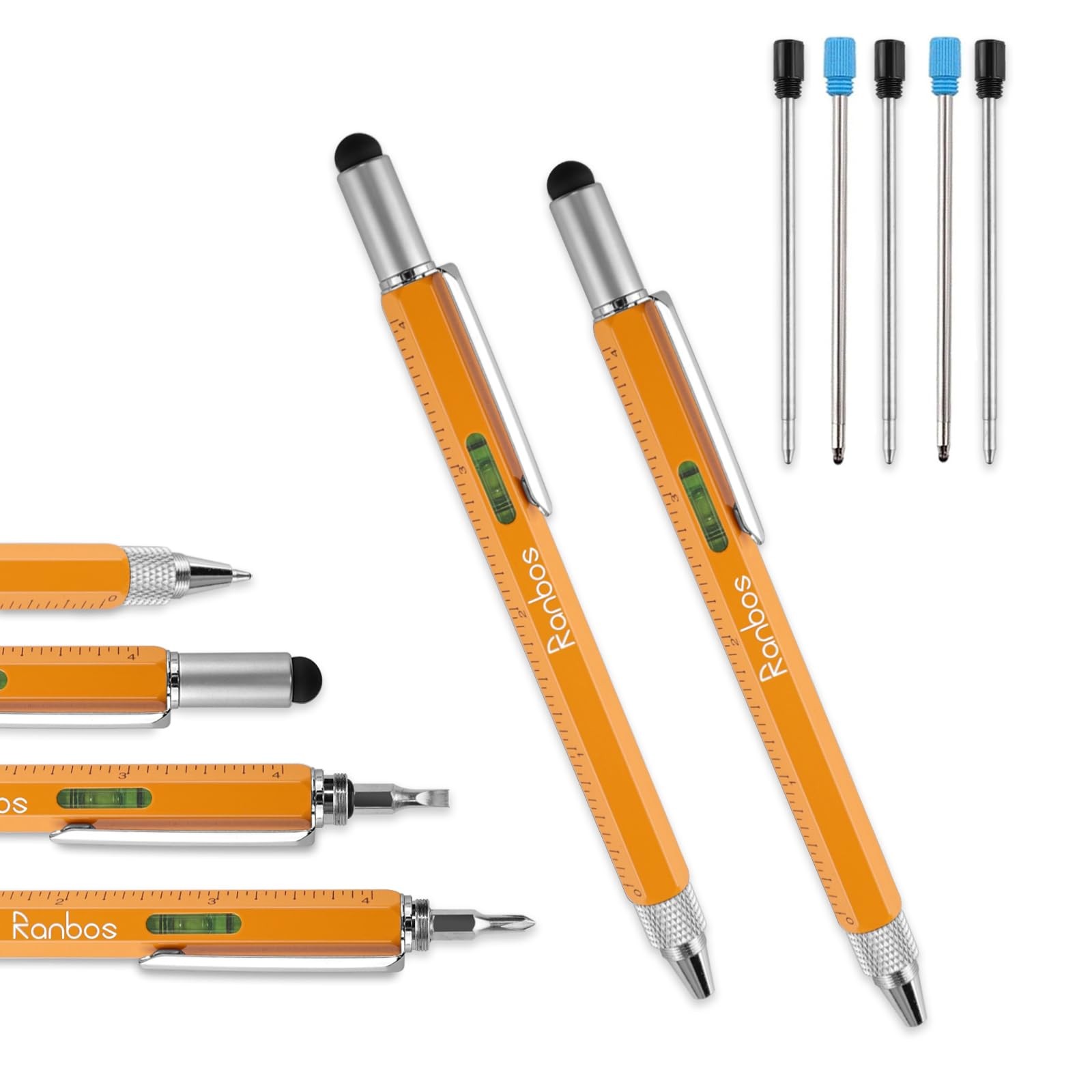 6-in-1 Multi-Function Pen, Ballpoint Pen with Measuring and Balance Ruler, Sc…