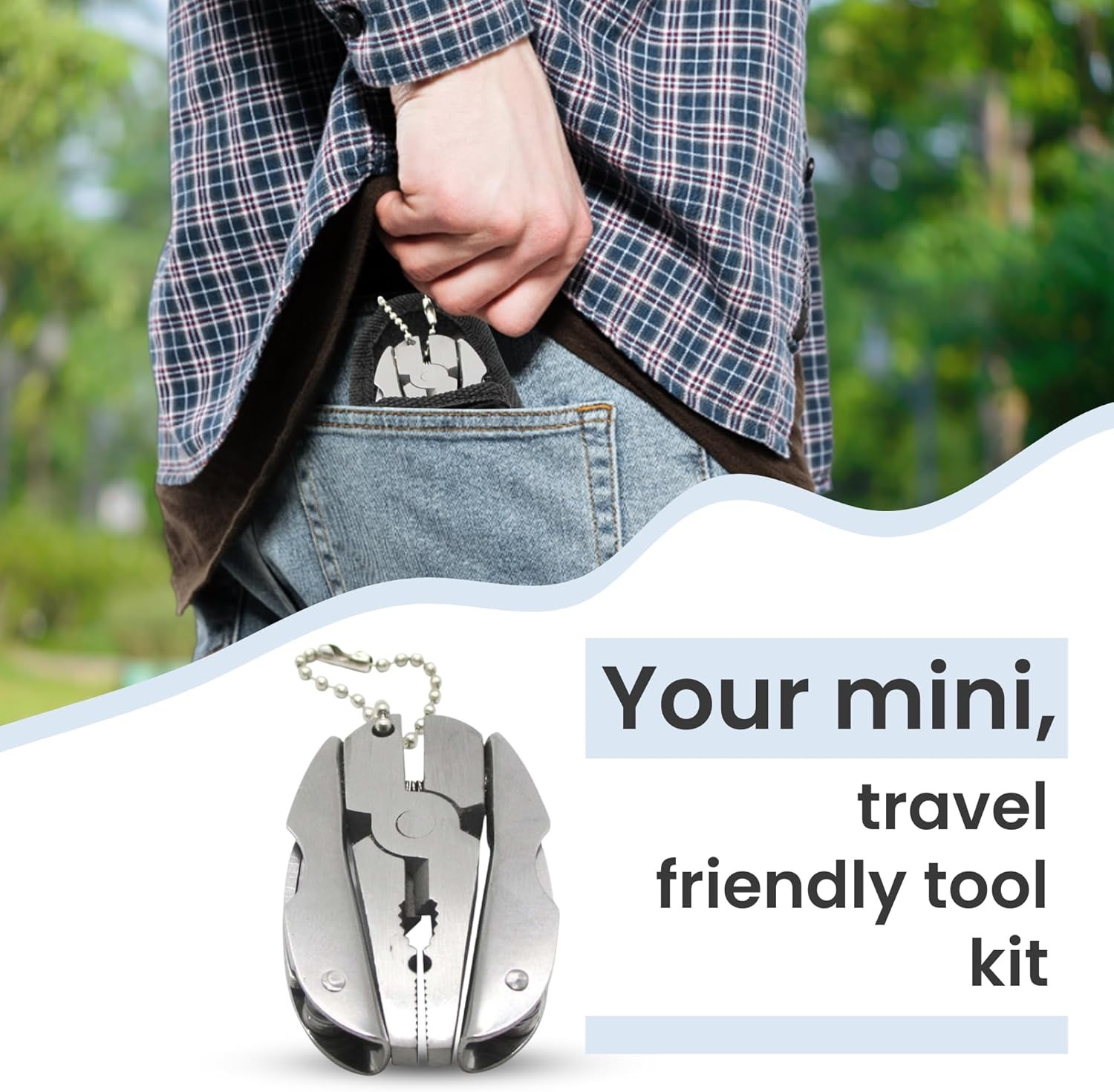 Mini Multitool Keychain Set – Multifunctional All In One Pocket Tool – 6-in-1, P