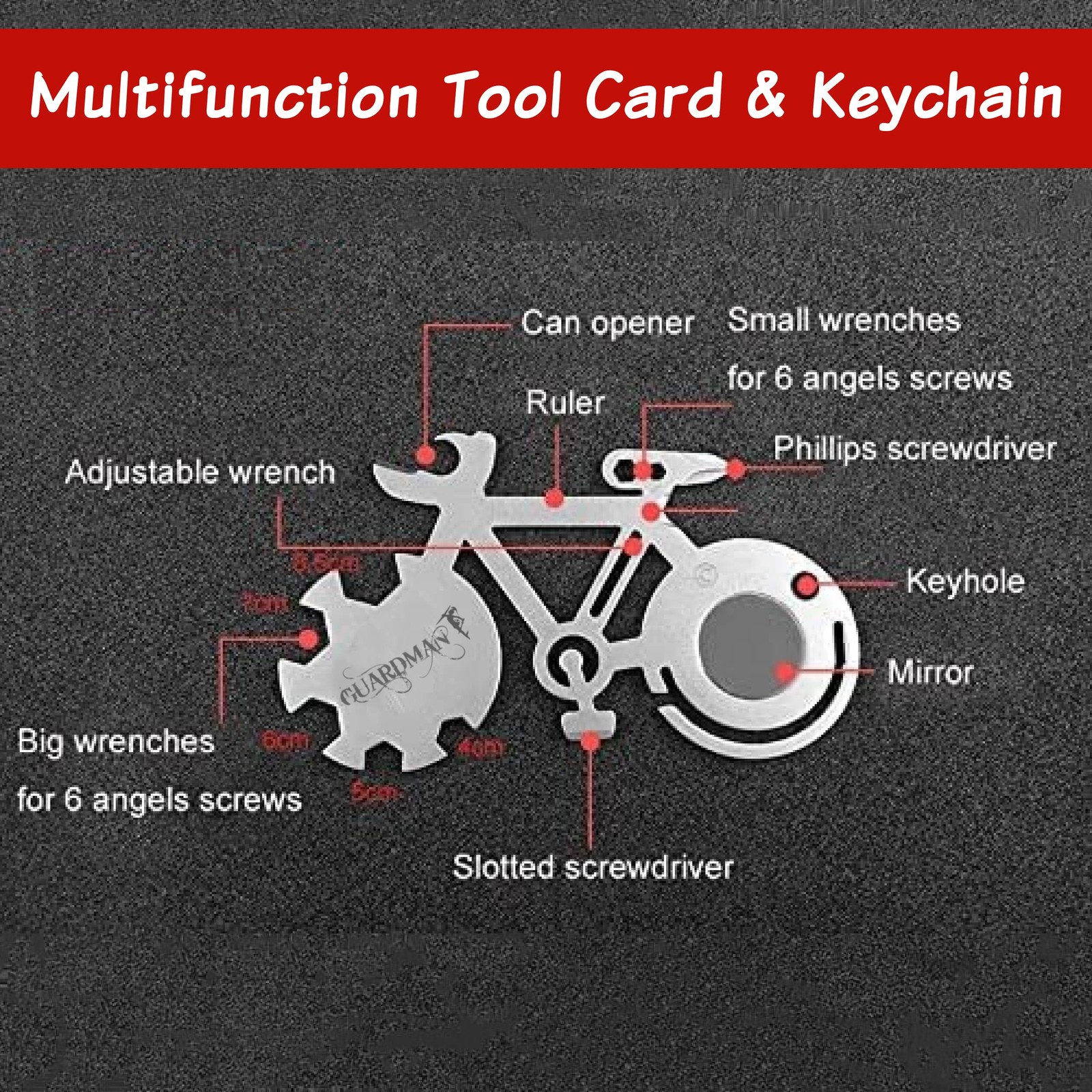 Bicycle 10-in-1 Multitool Card Every Day Carry Pocket Tool, Father’s Day Gift…