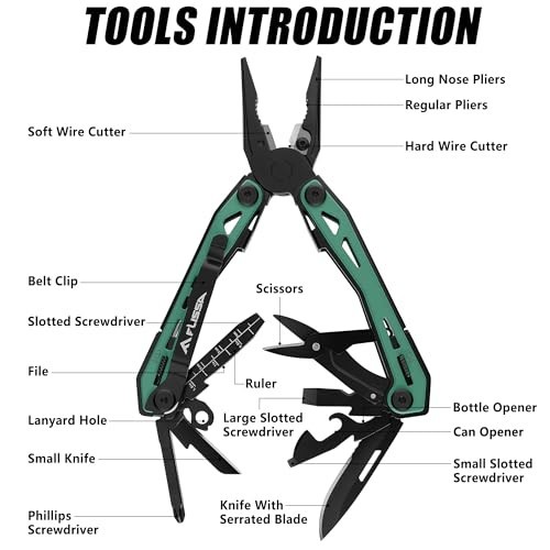 16-in-1 Multi Tool Pliers, Stainless Steel EDC Multitool with Pocket Knife, Belt