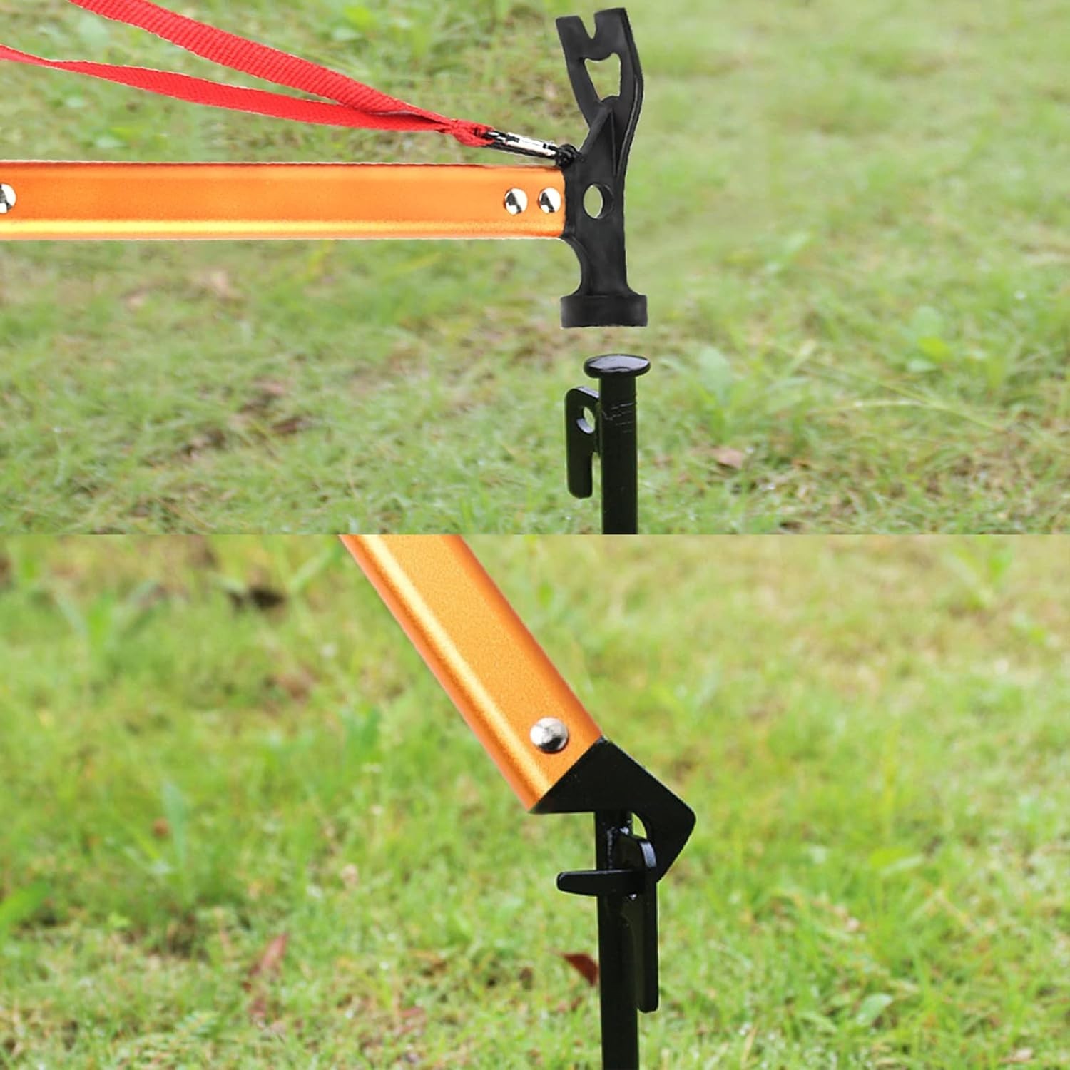 Compact Orange Camping Hammer – Durable Three-in-One Tool for Outdoor Adventures