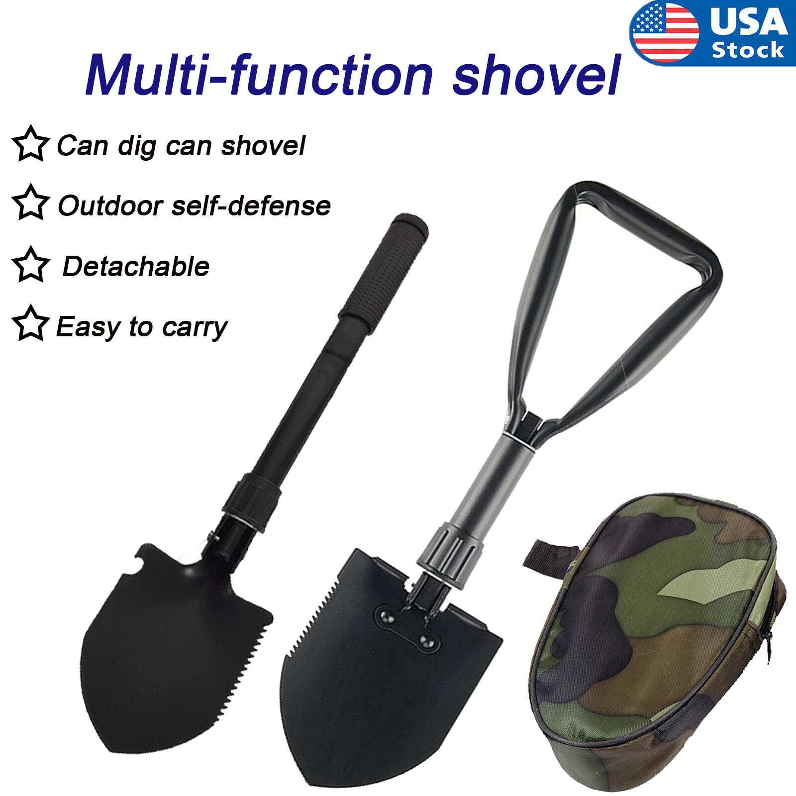 Shovel Military Shovel Outdoor Multifunctional Folding Military Vehicle Camping