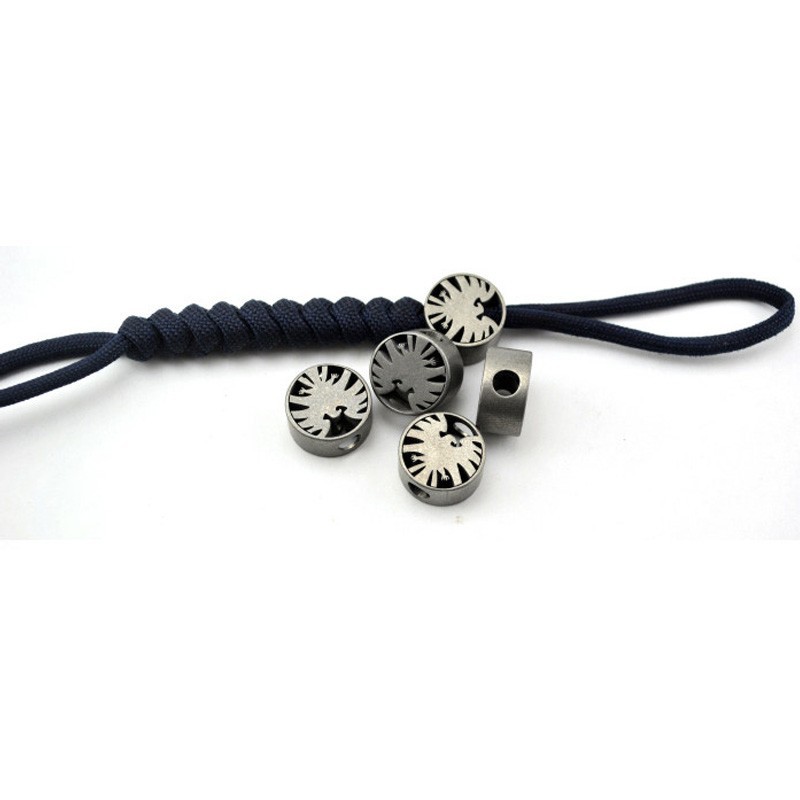 Bird Emblem Metal Knife Lanyard Bead EDC Zipper Pull Pendant Charm