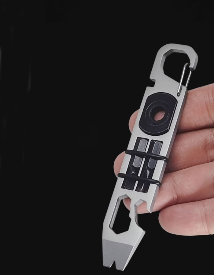 EDC Stainless Steel Keychain Pocket Pry Bar Crowbar Opener Outdoor Multi Tools
