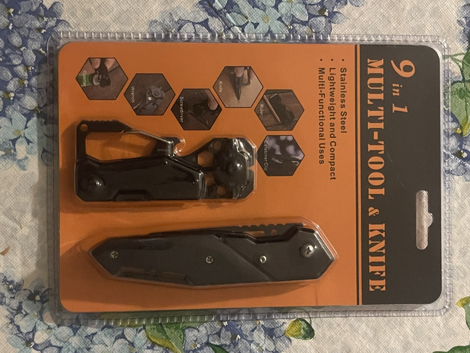 9-In-1 Pocket Knife, Multi tool, Black, Unbranded, New In Package.