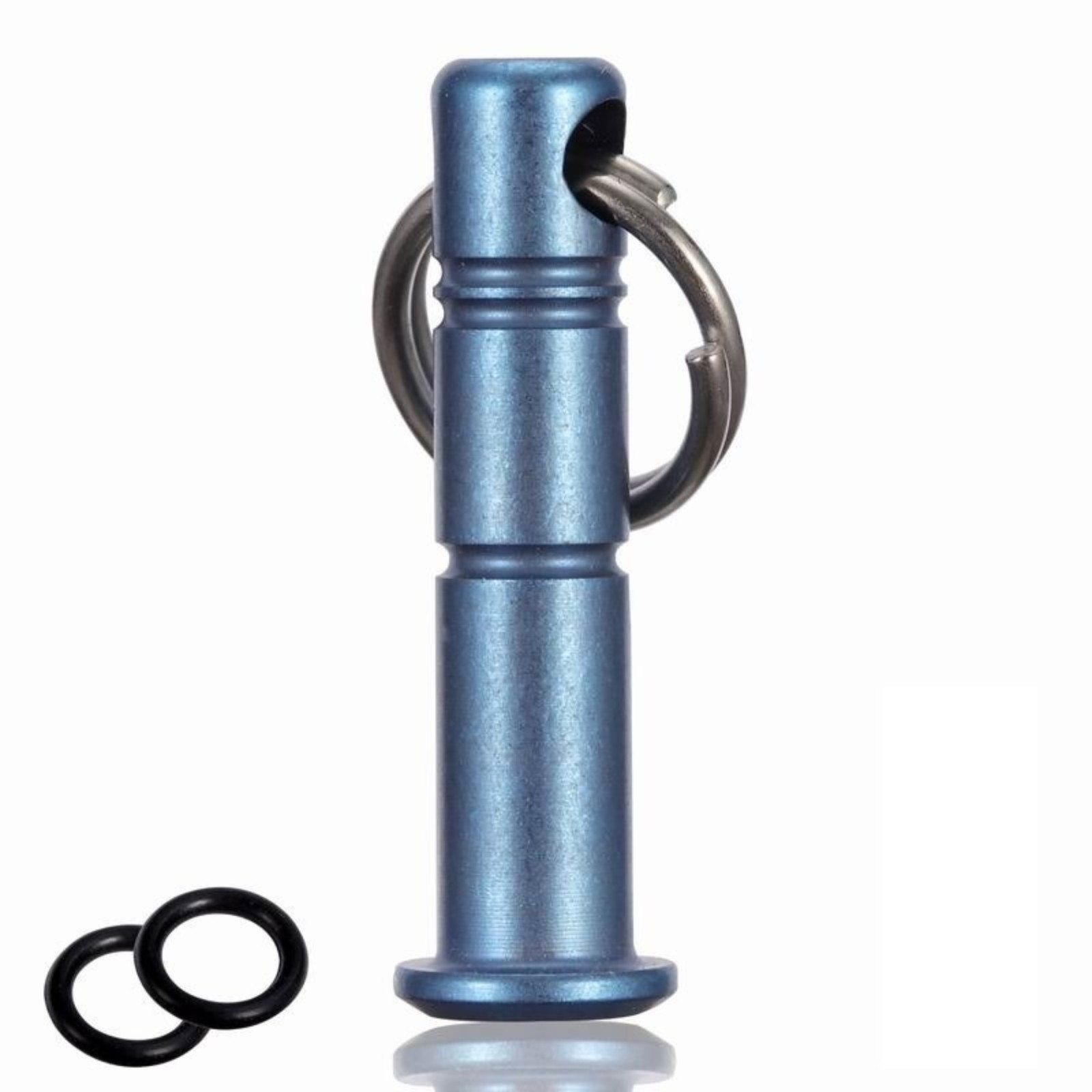 Titanium Lanyard Bead Bolt Holder With Split Ring Keychain Necklace Pendant DIY