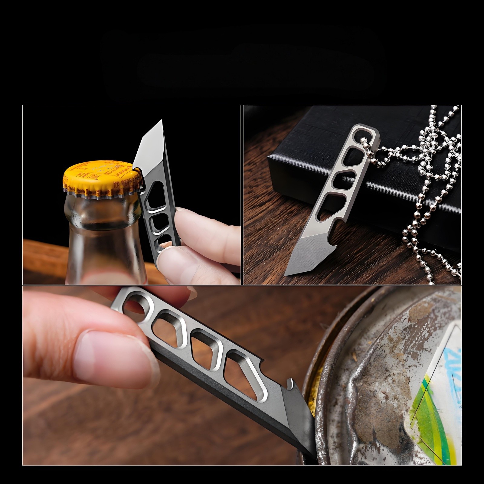 Titanium Alloy Mini EDC Crowbar Bottle Opener Pocket Tool Keychain Lightweight